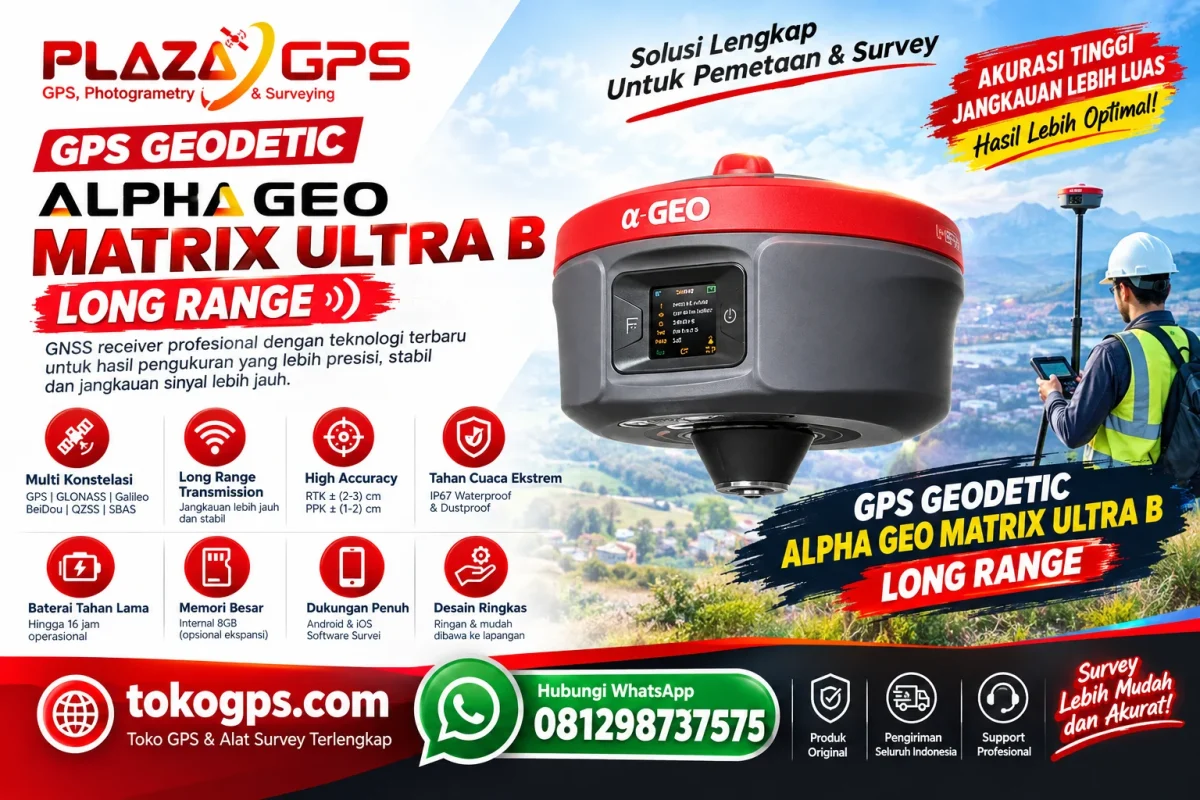 Jual GPS GEODETIC ALPHA GEO MATRIX ULTRA B ( LONG RANGE)