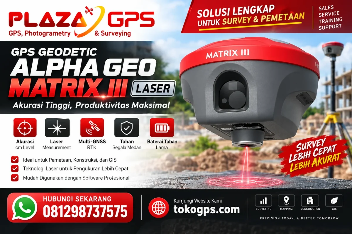 Jual GPS GEODETIC ALPHA GEO MATRIX III LASER